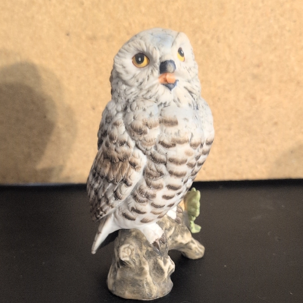 Vintage Hand Painted Porcelain Owl Figurine